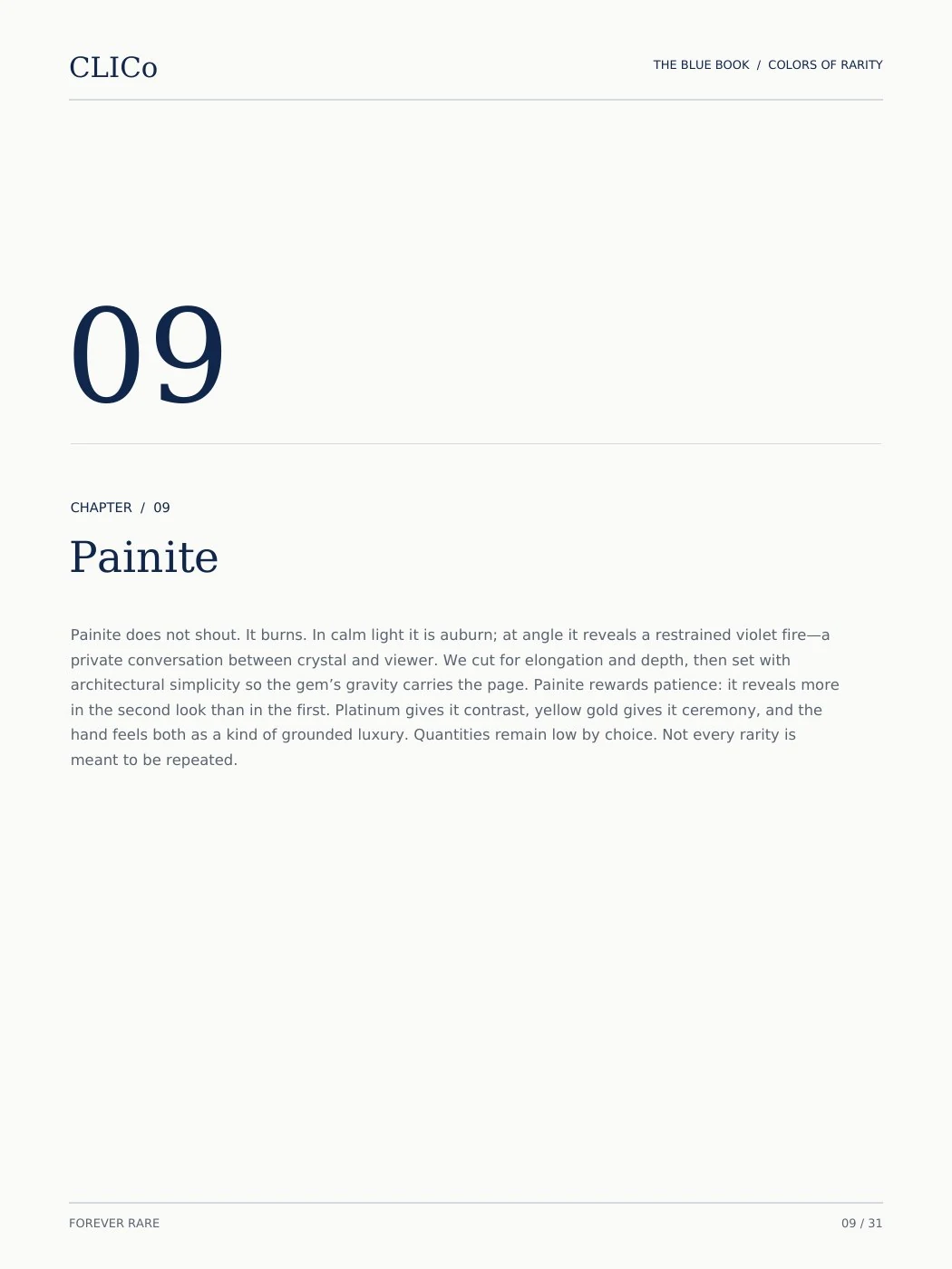 CLICO Blue Book page 9: Painite