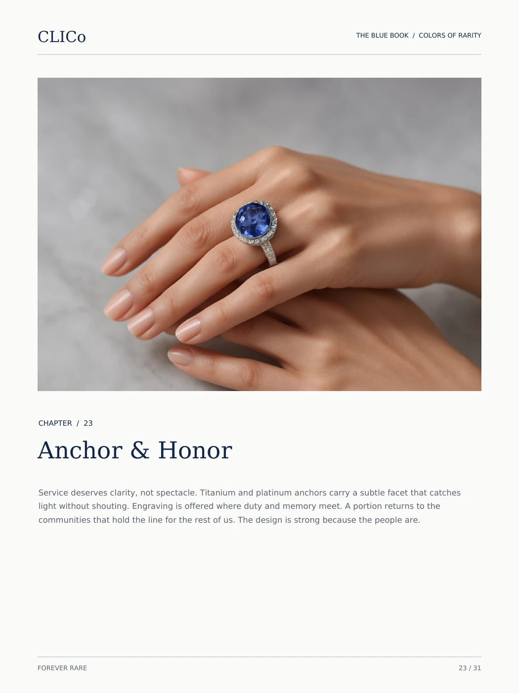 CLICO Blue Book page 23: Anchor & Honor