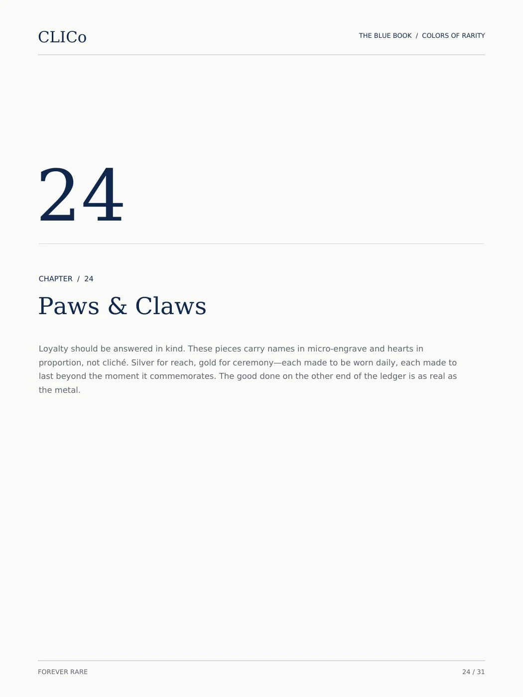 CLICO Blue Book page 24: Paws & Claws